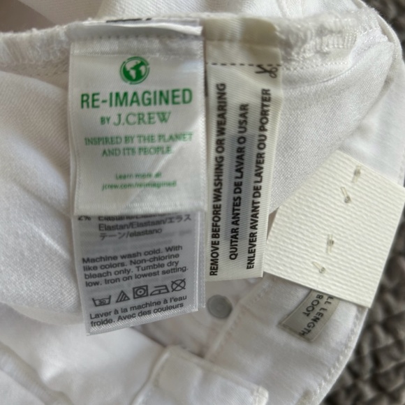 NWT J. Crew Curvy Full Length High Rise Stretch Demi Boot White Jeans, size 28 - Picture 5 of 9